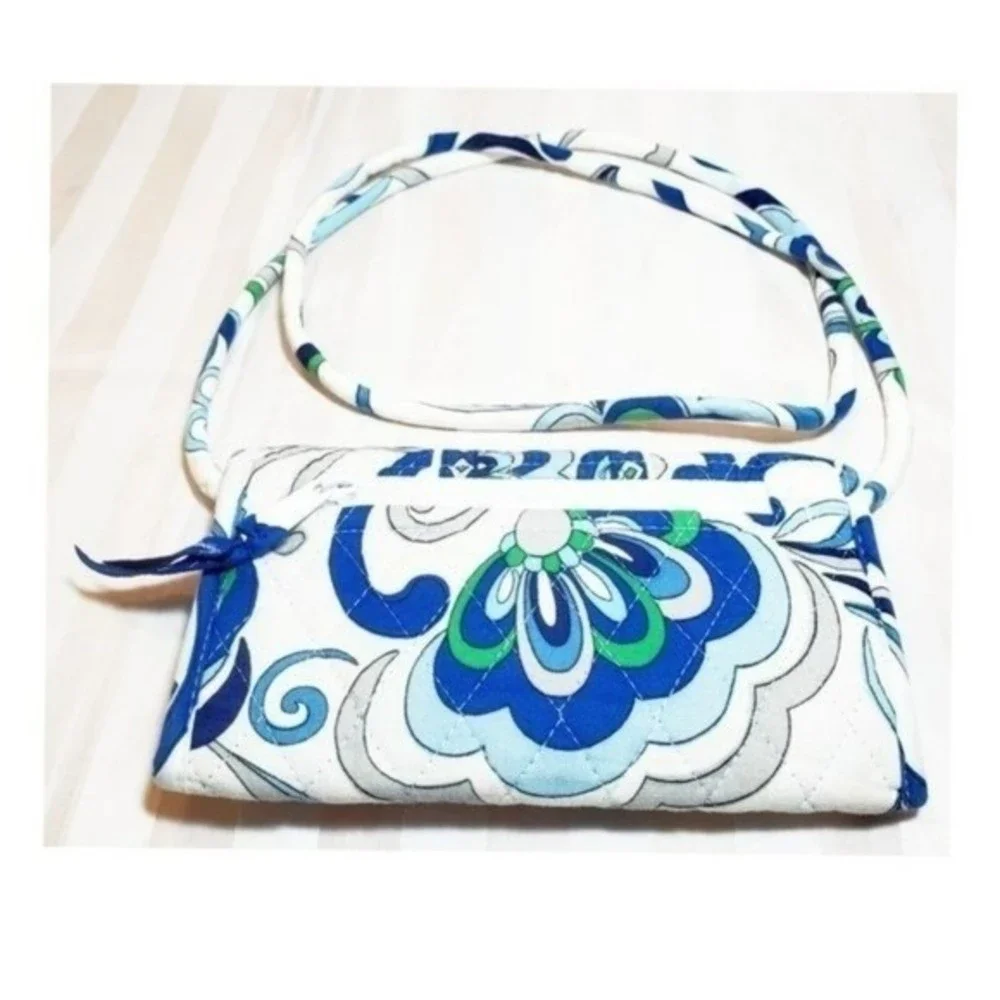 Vera Bradley Wallet Purse Bag Mediteranean Fold over Crossbody - Picture 2 of 10